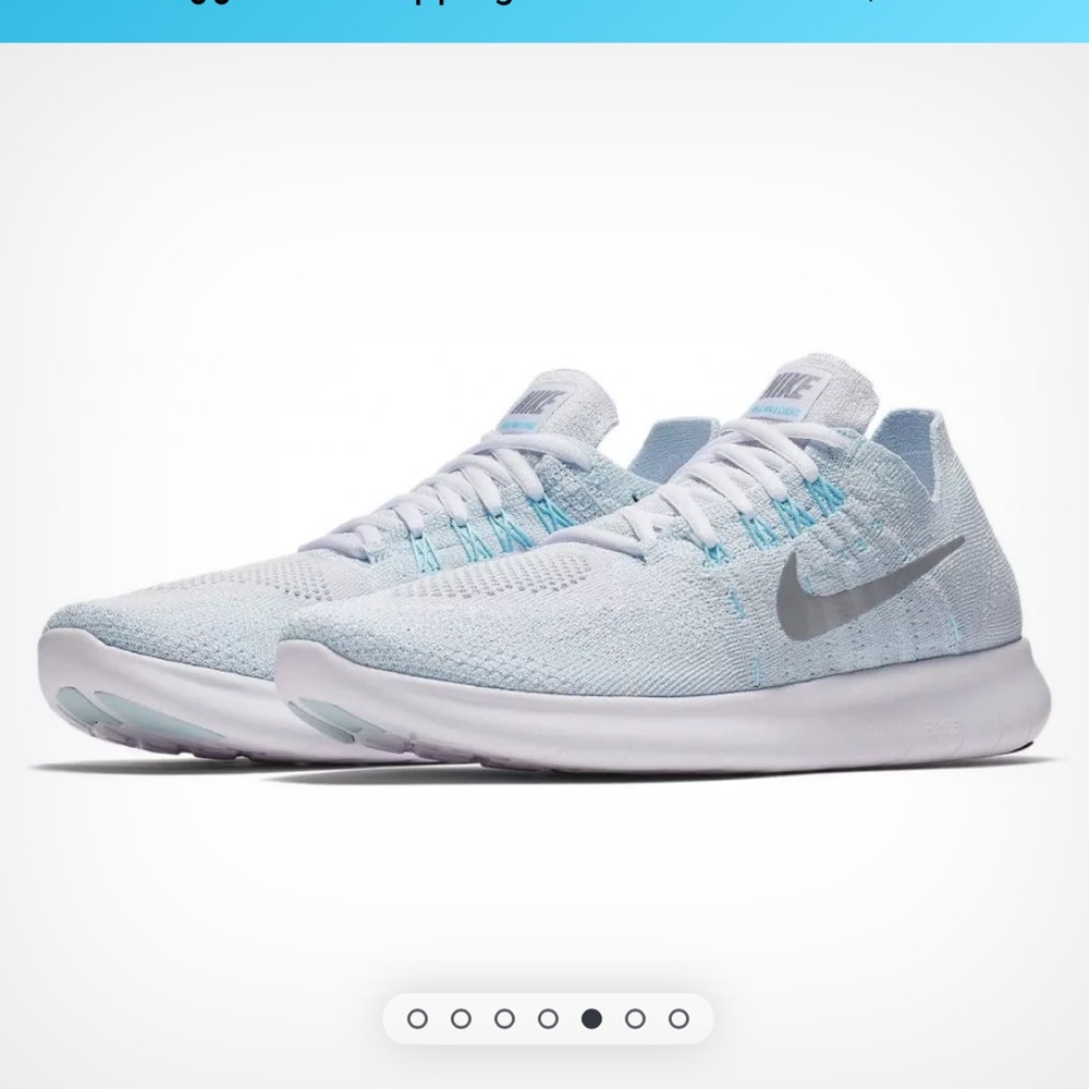 Nike 2017 Free Rn Flyknit Glacier Blue  Running/Training Shoes Women s 9